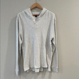 J. Crew Light Gray Waffle Knit Henley